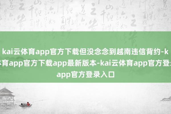 kai云体育app官方下载但没念念到越南违信背约-kai云体育app官方下载app最新版本-kai云体育app官方登录入口