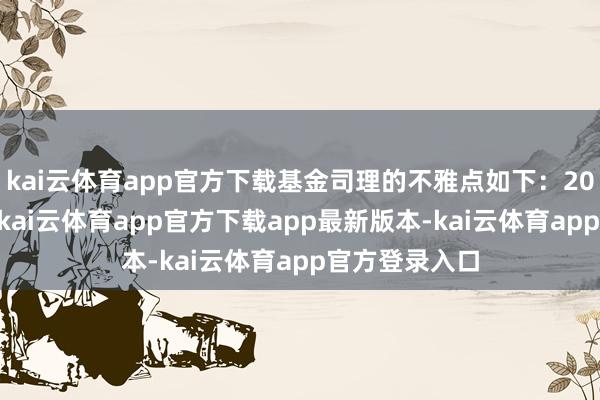 kai云体育app官方下载基金司理的不雅点如下：2025年一季度-kai云体育app官方下载app最新版本-kai云体育app官方登录入口
