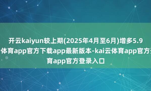 开云kaiyun较上期(2025年4月至6月)增多5.9%-kai云体育app官方下载app最新版本-kai云体育app官方登录入口