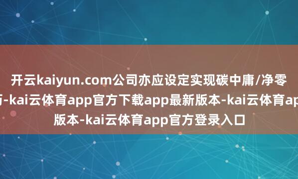 开云kaiyun.com公司亦应设定实现碳中庸/净零排放的谋划日历-kai云体育app官方下载app最新版本-kai云体育app官方登录入口